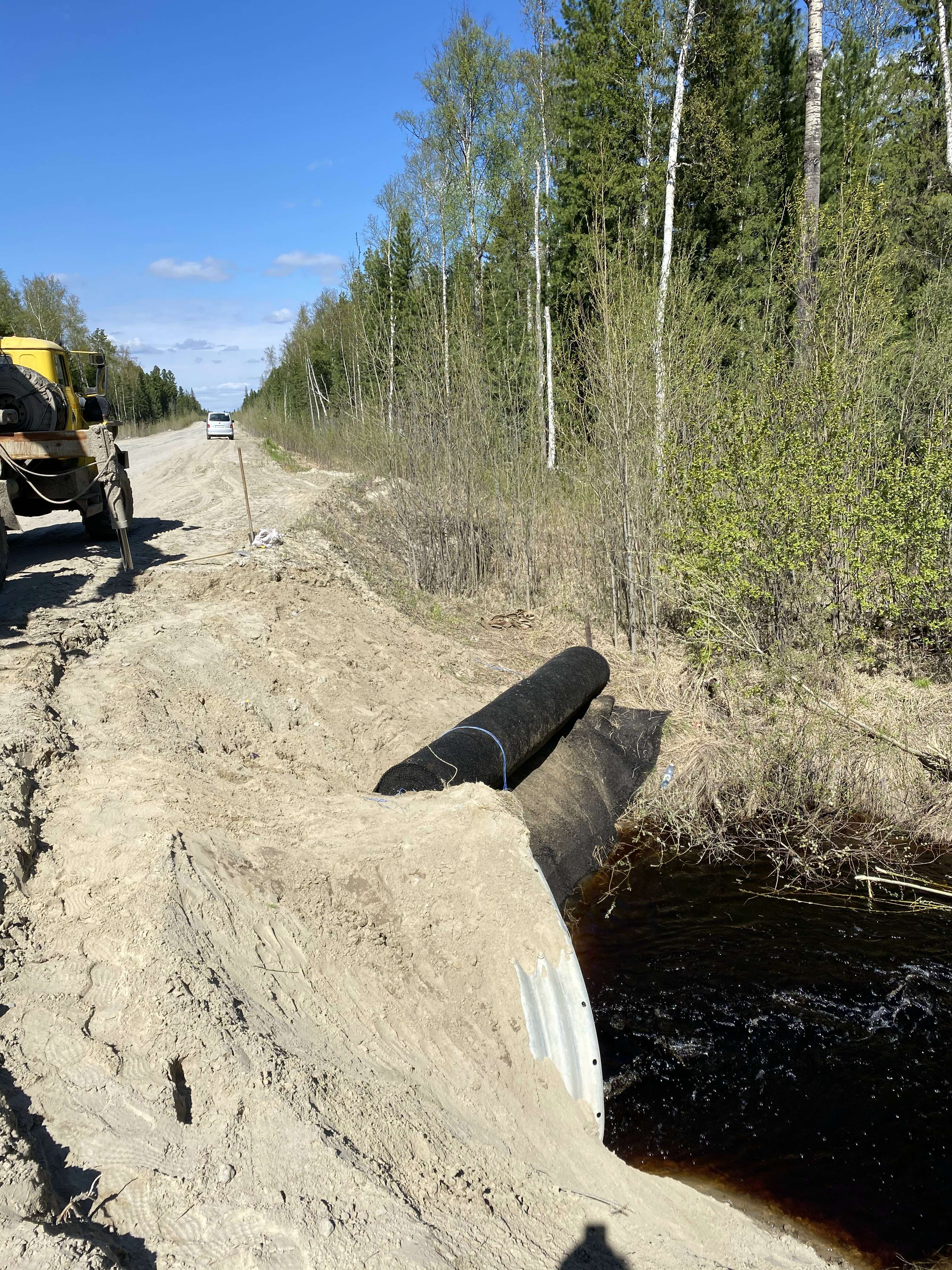 Геомат ЭНКАМАТ А20 для крепления откоса у водопропускной трубы, Нефтеюганск, ХМАО